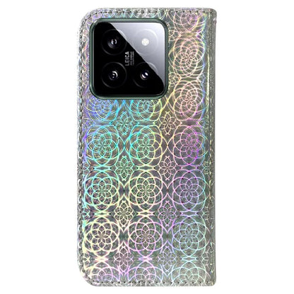 For Xiaomi 14 Leather Case Dazzling Flower Pattern Phone Cover with Hand Strap