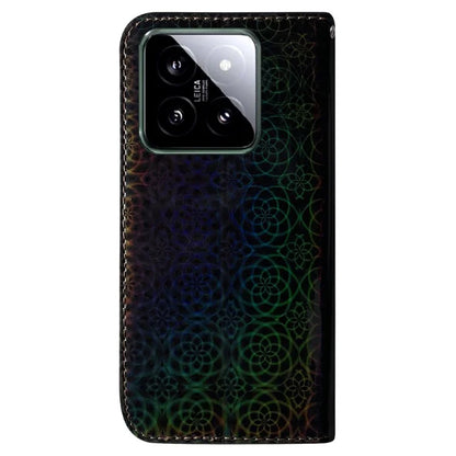 For Xiaomi 14 Leather Case Dazzling Flower Pattern Phone Cover with Hand Strap