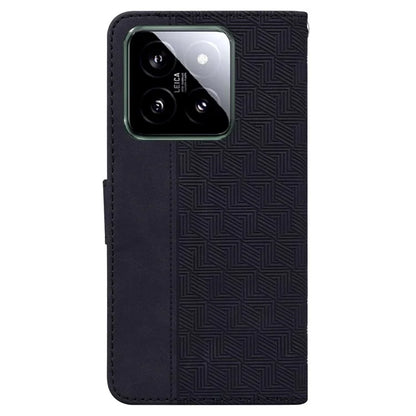 For Xiaomi 14 Case Geometry Pattern Imprinted Leather Phone Cover