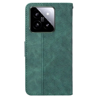 For Xiaomi 14 Case Geometry Pattern Imprinted Leather Phone Cover