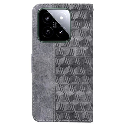 For Xiaomi 14 Case Geometry Pattern Imprinted Leather Phone Cover