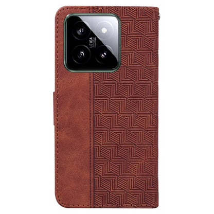 For Xiaomi 14 Case Geometry Pattern Imprinted Leather Phone Cover
