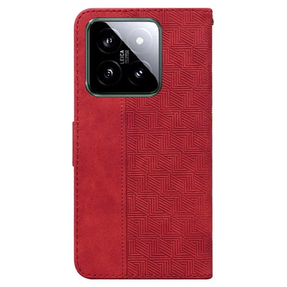 For Xiaomi 14 Case Geometry Pattern Imprinted Leather Phone Cover