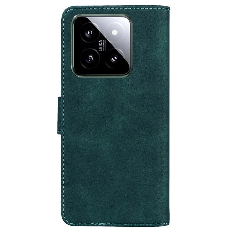For Xiaomi 14 Phone Case Butterfly Pattern Skin-touch PU Leather Cover
