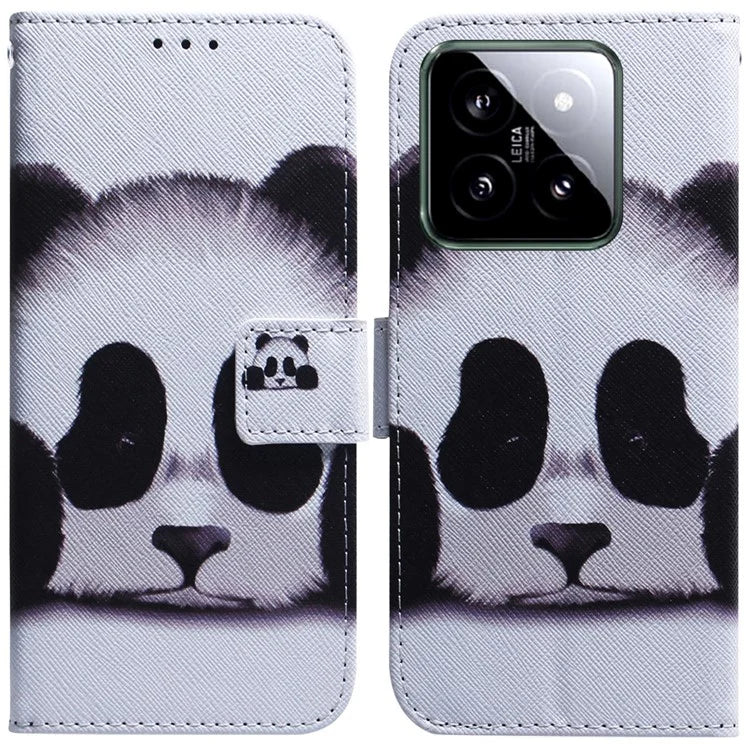 For Xiaomi 14 Leather Case Pattern Printing Phone Wallet Cover