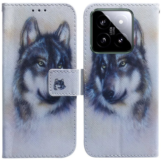 For Xiaomi 14 Leather Case Pattern Printing Phone Wallet Cover