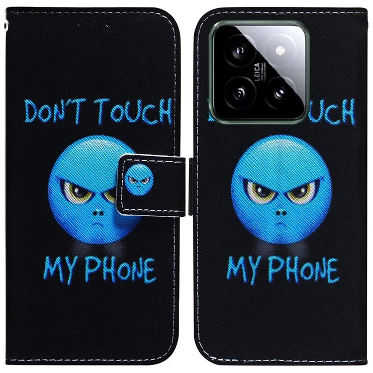 For Xiaomi 14 Leather Case Pattern Printing Phone Wallet Cover