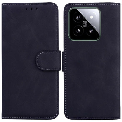 For Xiaomi 14 Magnetic Phone Case Solid Color Leather Cover