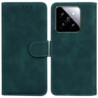 For Xiaomi 14 Magnetic Phone Case Solid Color Leather Cover