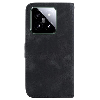 For Xiaomi 14 Cell Phone Case Imprinted 7-Shape Pattern Flip Leather Wallet Cover
