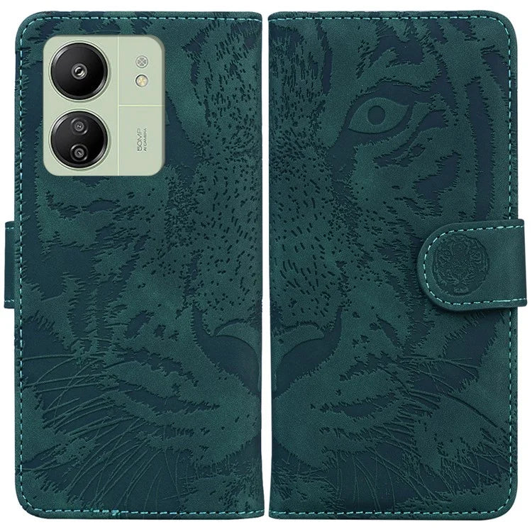 For Xiaomi Redmi 13C 4G / Redmi 13C 5G / Poco C65 4G Case PU Leather Tiger Pattern Phone Cover