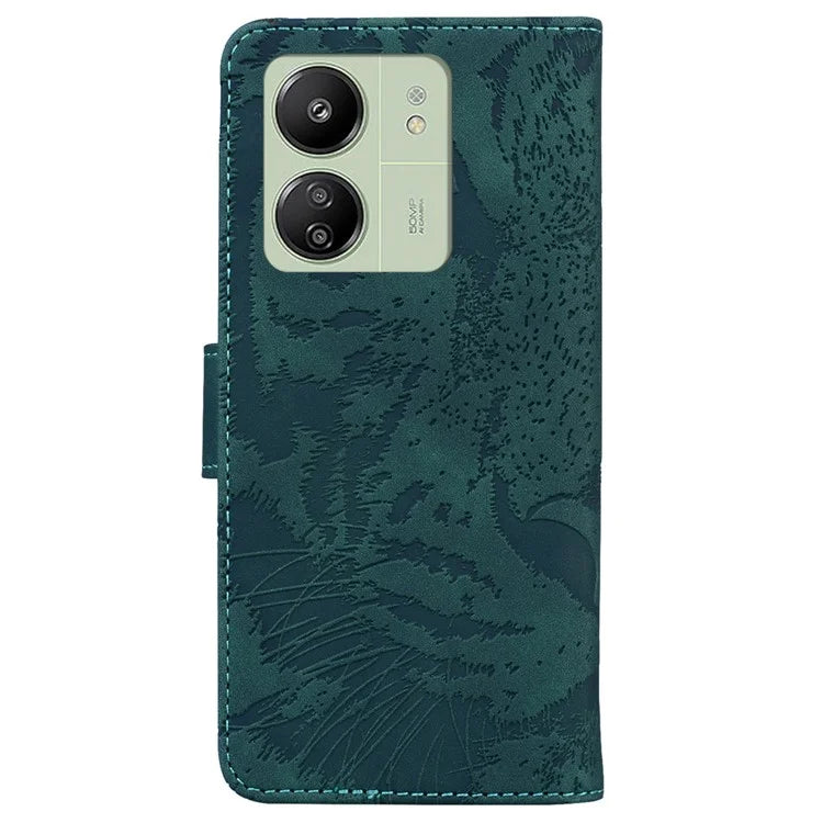 For Xiaomi Redmi 13C 4G / Redmi 13C 5G / Poco C65 4G Case PU Leather Tiger Pattern Phone Cover