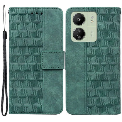 For Xiaomi Redmi 13C 4G / 13C 5G / Poco C65 4G Case Geometry Pattern Wallet Leather Cover