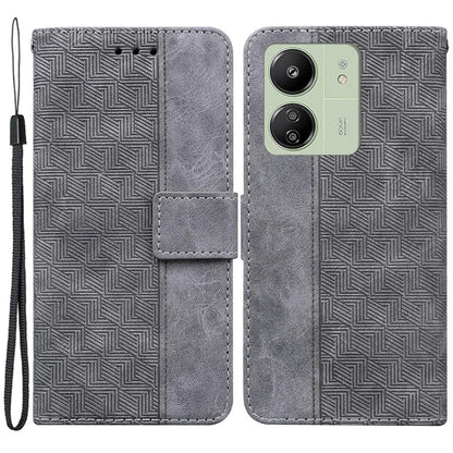 For Xiaomi Redmi 13C 4G / 13C 5G / Poco C65 4G Case Geometry Pattern Wallet Leather Cover