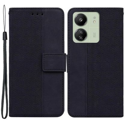 For Xiaomi Redmi 13C 4G / 13C 5G / Poco C65 4G Case Geometry Pattern Wallet Leather Cover