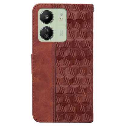 For Xiaomi Redmi 13C 4G / 13C 5G / Poco C65 4G Case Geometry Pattern Wallet Leather Cover