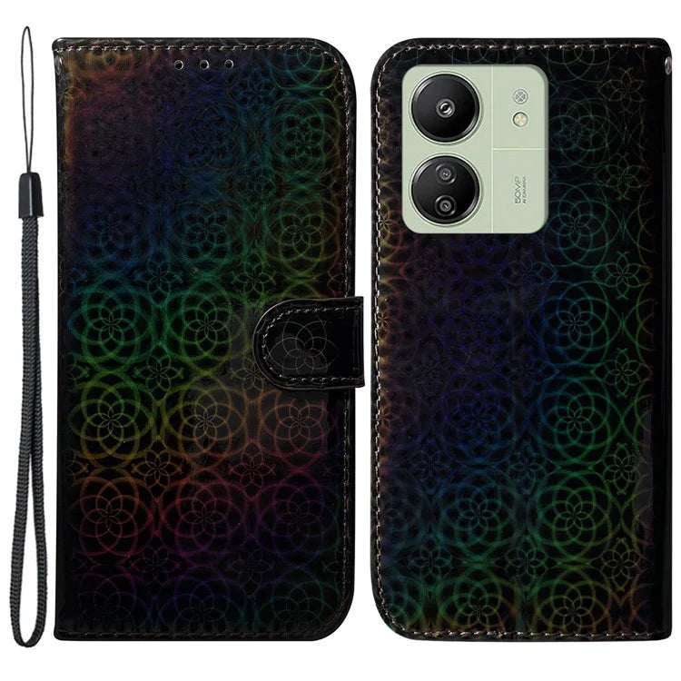 For Xiaomi Redmi 13C 4G /  Redmi 13C 5G /  Poco C65 4G Case Solid Color Dazzling Flower Phone Cover