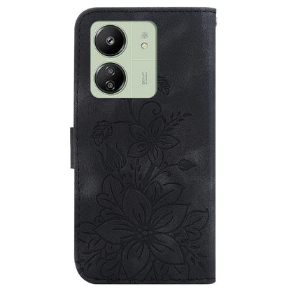 For Xiaomi Redmi 13C 4G / 5G / Poco C65 4G Case Imprinted Flower Leather Cover with Wallet