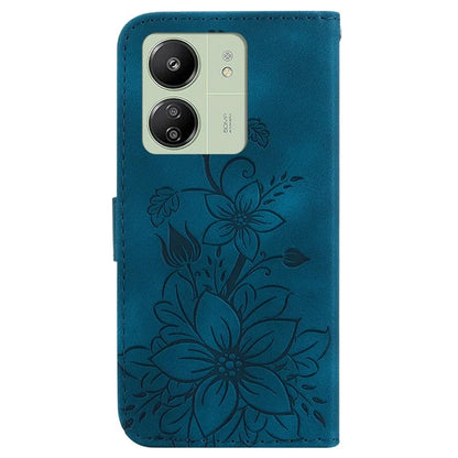For Xiaomi Redmi 13C 4G / 5G / Poco C65 4G Case Imprinted Flower Leather Cover with Wallet