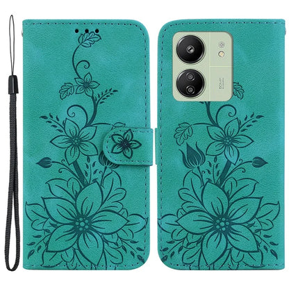 For Xiaomi Redmi 13C 4G / 5G / Poco C65 4G Case Imprinted Flower Leather Cover with Wallet