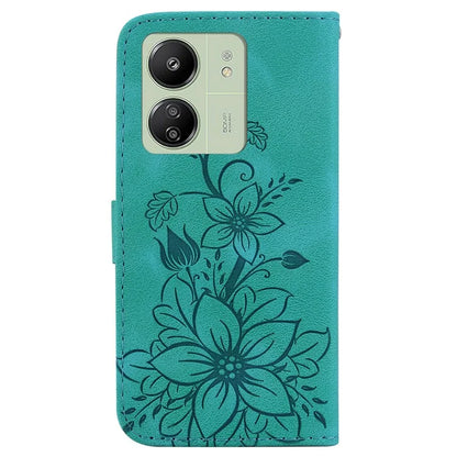 For Xiaomi Redmi 13C 4G / 5G / Poco C65 4G Case Imprinted Flower Leather Cover with Wallet