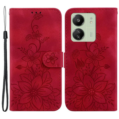 For Xiaomi Redmi 13C 4G / 5G / Poco C65 4G Case Imprinted Flower Leather Cover with Wallet