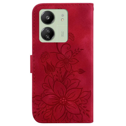 For Xiaomi Redmi 13C 4G / 5G / Poco C65 4G Case Imprinted Flower Leather Cover with Wallet