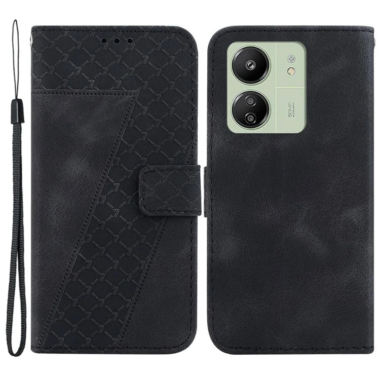 For Xiaomi Redmi 13C 4G / 13C 5G / Poco C65 4G Case PU Leather Wallet Stand Imprinted Phone Cover