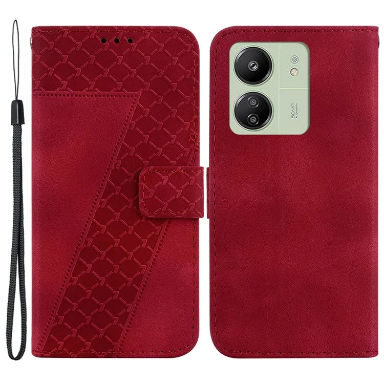 For Xiaomi Redmi 13C 4G / 13C 5G / Poco C65 4G Case PU Leather Wallet Stand Imprinted Phone Cover