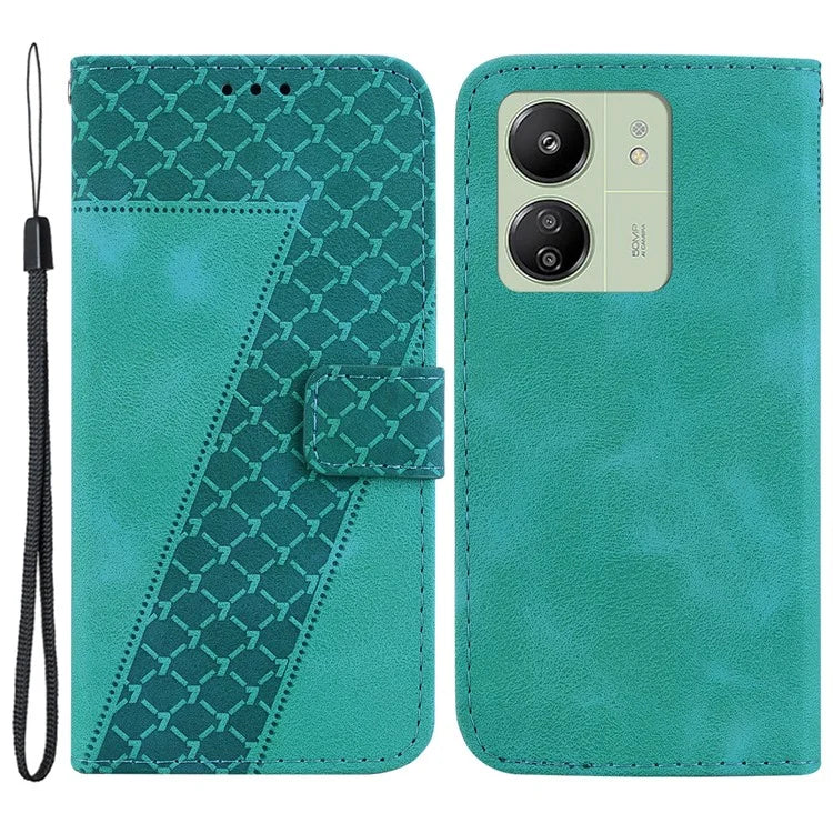 For Xiaomi Redmi 13C 4G / 13C 5G / Poco C65 4G Case PU Leather Wallet Stand Imprinted Phone Cover