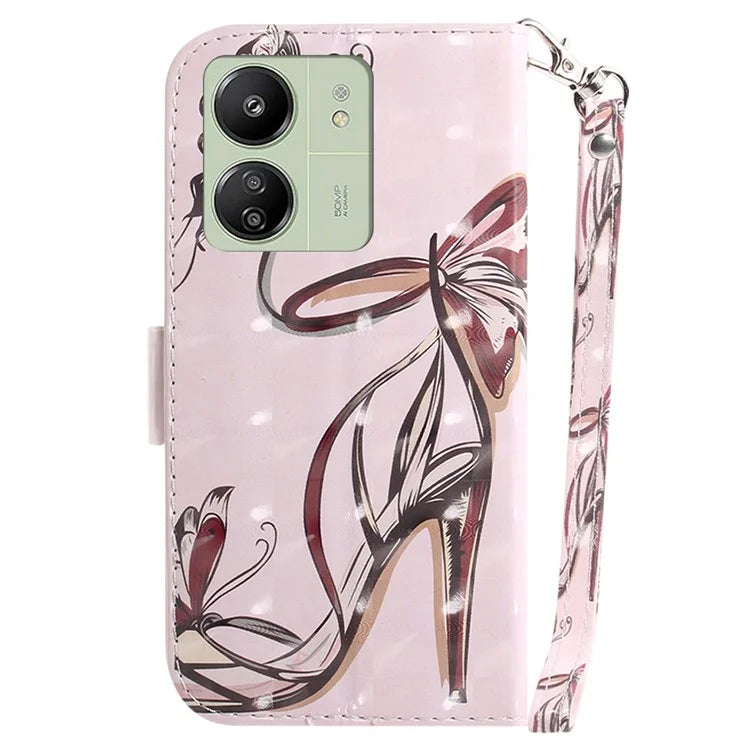 For Xiaomi Redmi 13C 4G / Redmi 13C 5G / Poco C65 4G Cell Phone Case 3D Pattern Wallet Cover