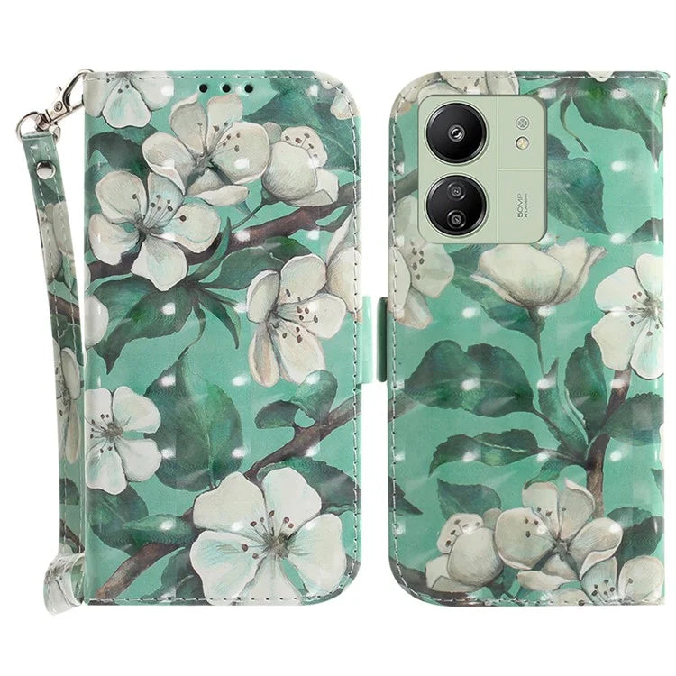 For Xiaomi Redmi 13C 4G / Redmi 13C 5G / Poco C65 4G Cell Phone Case 3D Pattern Wallet Cover