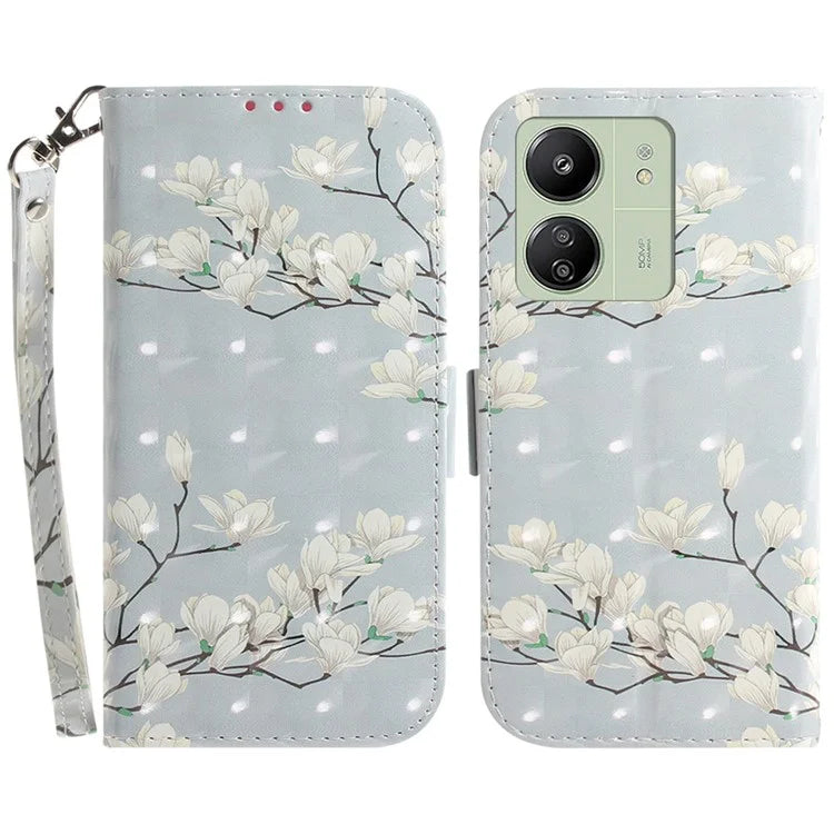 For Xiaomi Redmi 13C 4G / Redmi 13C 5G / Poco C65 4G Cell Phone Case 3D Pattern Wallet Cover