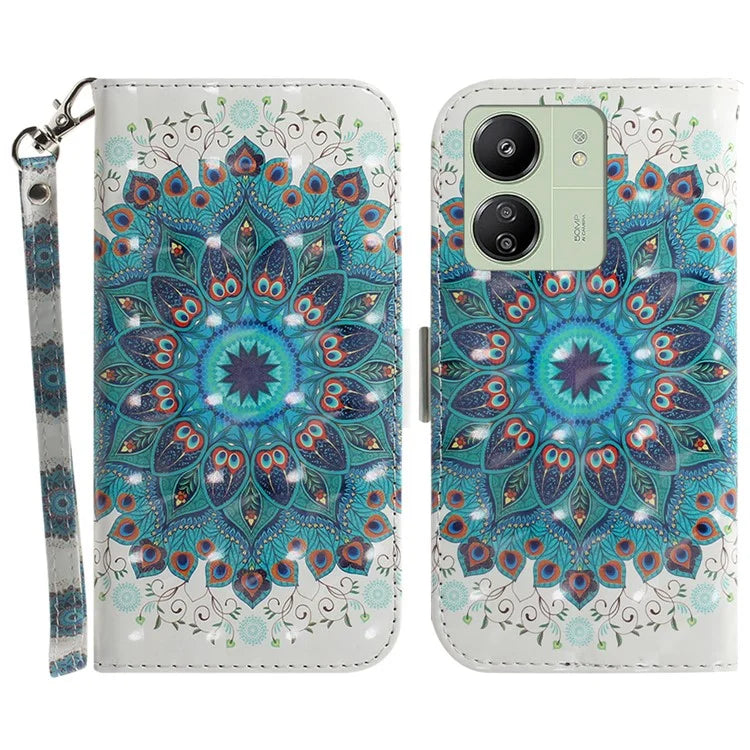 For Xiaomi Redmi 13C 4G / Redmi 13C 5G / Poco C65 4G Cell Phone Case 3D Pattern Wallet Cover