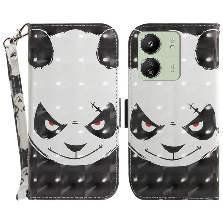 For Xiaomi Redmi 13C 4G / Redmi 13C 5G / Poco C65 4G Cell Phone Case 3D Pattern Wallet Cover