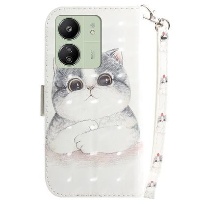 For Xiaomi Redmi 13C 4G / Redmi 13C 5G / Poco C65 4G Cell Phone Case 3D Pattern Wallet Cover