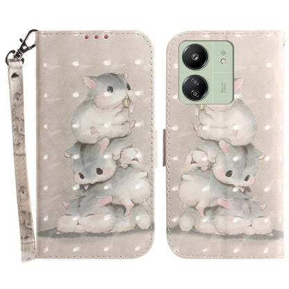 For Xiaomi Redmi 13C 4G / Redmi 13C 5G / Poco C65 4G Cell Phone Case 3D Pattern Wallet Cover
