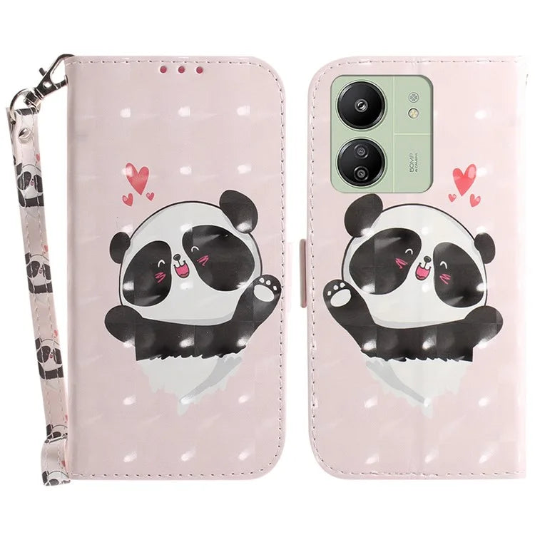 For Xiaomi Redmi 13C 4G / Redmi 13C 5G / Poco C65 4G Cell Phone Case 3D Pattern Wallet Cover