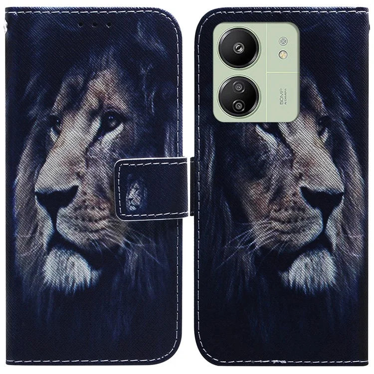 For Xiaomi Redmi 13C 4G / 5G / Poco C65 4G Case PU Leather Wallet Stand Cover