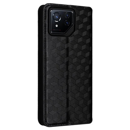 For Asus ROG Phone 8 5G / ROG Phone 8 Pro 5G Case Rhombus Imprinted Stand View Phone Cover