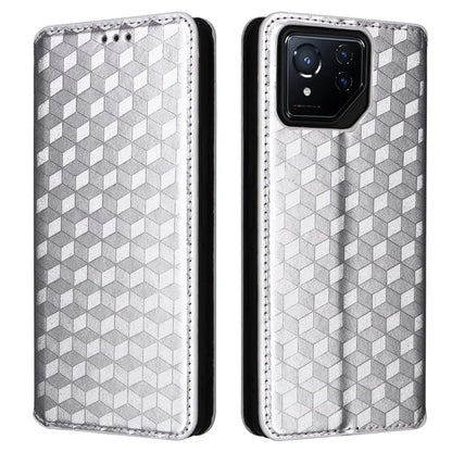 For Asus ROG Phone 8 5G / ROG Phone 8 Pro 5G Case Rhombus Imprinted Stand View Phone Cover