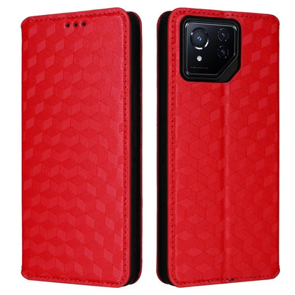 For Asus ROG Phone 8 5G / ROG Phone 8 Pro 5G Case Rhombus Imprinted Stand View Phone Cover