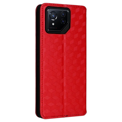 For Asus ROG Phone 8 5G / ROG Phone 8 Pro 5G Case Rhombus Imprinted Stand View Phone Cover