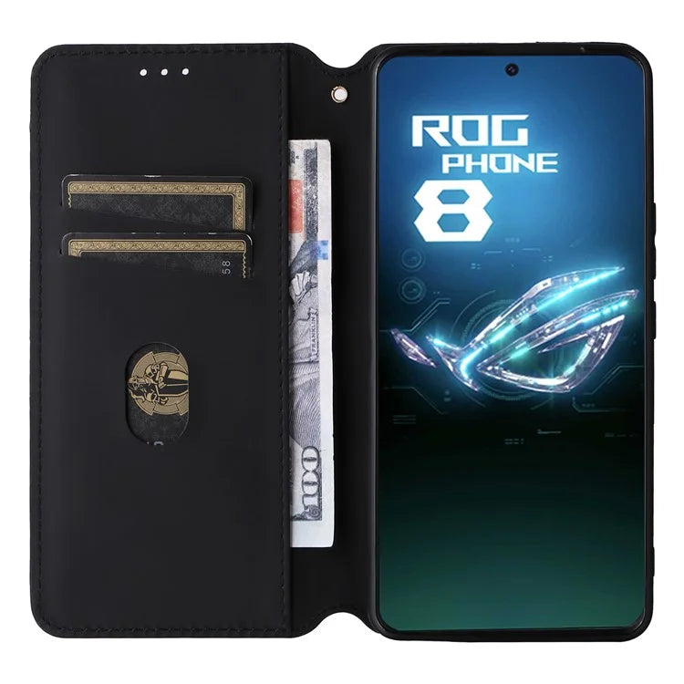 For Asus ROG Phone 8 5G / ROG Phone 8 Pro 5G Case Rhombus Imprinted Stand View Phone Cover