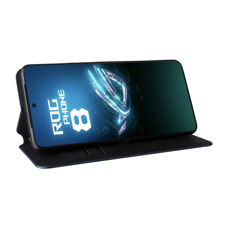 For Asus ROG Phone 8 5G / ROG Phone 8 Pro 5G Case Rhombus Imprinted Stand View Phone Cover