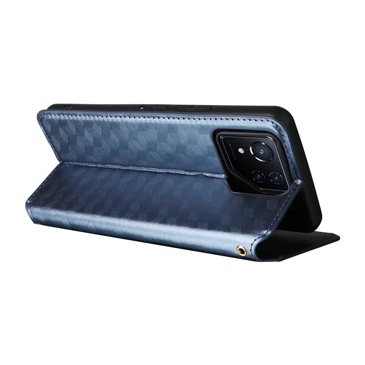 For Asus ROG Phone 8 5G / ROG Phone 8 Pro 5G Case Rhombus Imprinted Stand View Phone Cover