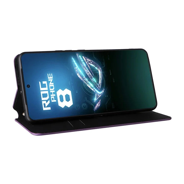 For Asus ROG Phone 8 5G / ROG Phone 8 Pro 5G Case Rhombus Imprinted Stand View Phone Cover