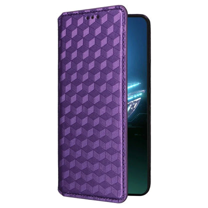 For Asus ROG Phone 8 5G / ROG Phone 8 Pro 5G Case Rhombus Imprinted Stand View Phone Cover