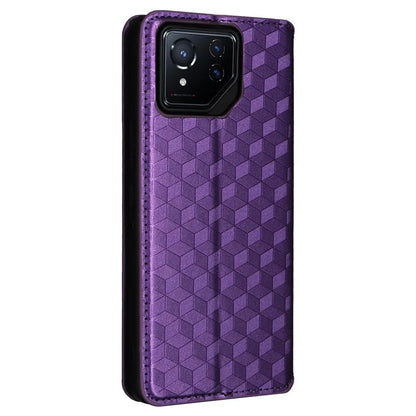 For Asus ROG Phone 8 5G / ROG Phone 8 Pro 5G Case Rhombus Imprinted Stand View Phone Cover