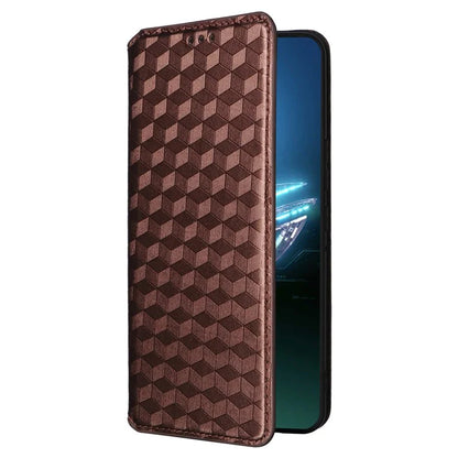 For Asus ROG Phone 8 5G / ROG Phone 8 Pro 5G Case Rhombus Imprinted Stand View Phone Cover